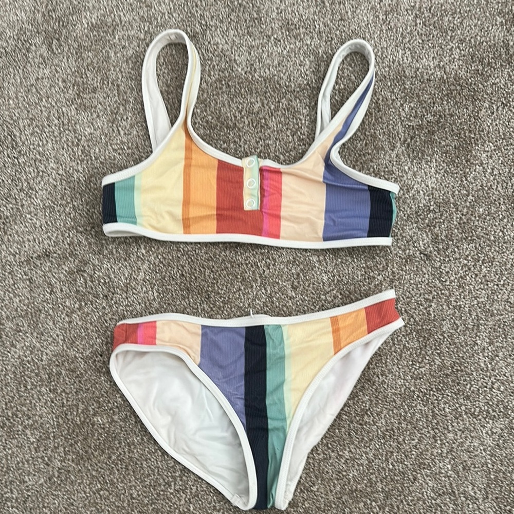 Rip Curl Multicolor Striped Bikini Top